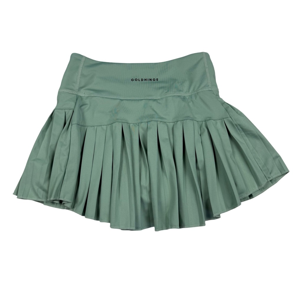 Goldhinge Pleated Tennis Skort Sage Green Athletic Mini Skort with Pocket Sz XS